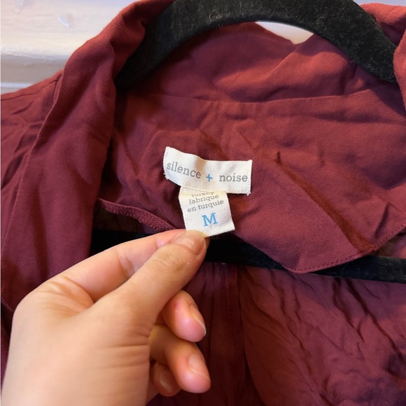 Silence + Noise Maroon Tie-Front Blouse - Picture 2 of 4